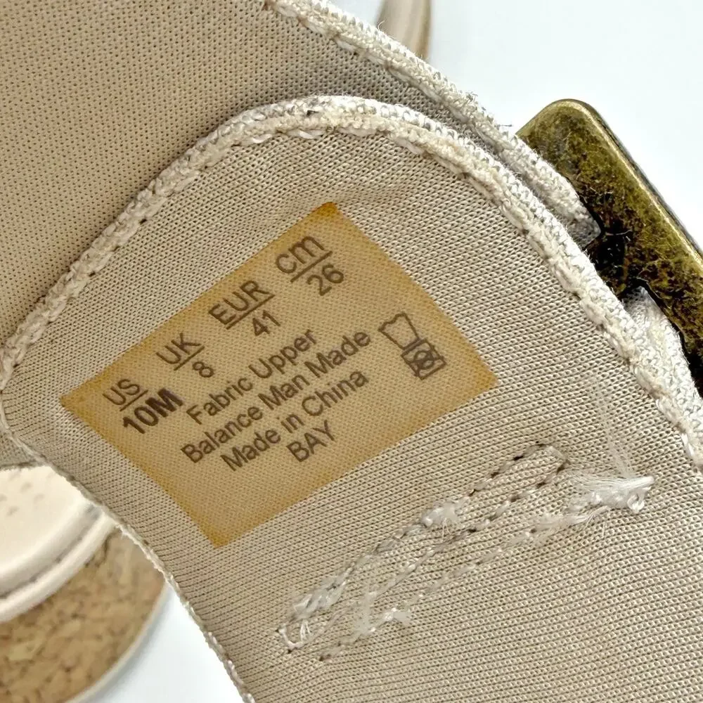 Bzees Womens Bay Wedge Sandals US 10 M EU 41 Beige Tan NIB